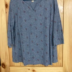 Tunic blue with little flowers